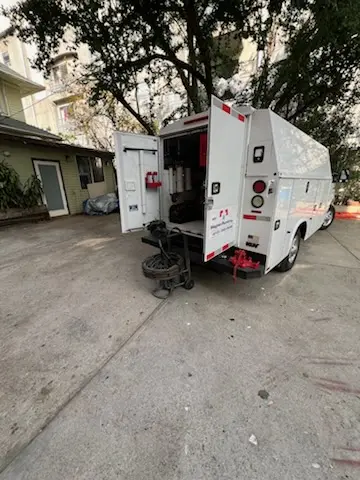Magnet Plumbing service vehicle on-site for Water Heater Repair in California Polytechnic State University